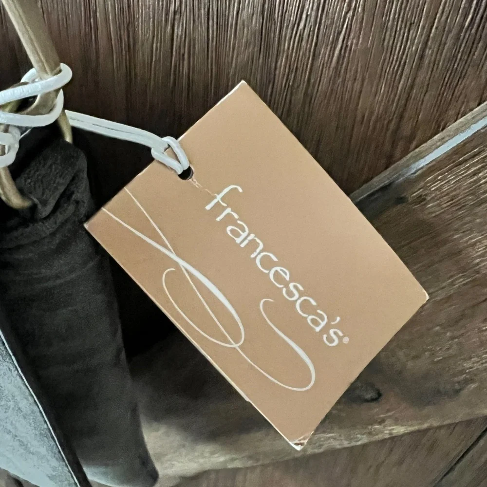 Francesca's Gold Hookhardware Grey/Black Over the Shoulder Crossbody Purse NWT - Picture 5 of 8